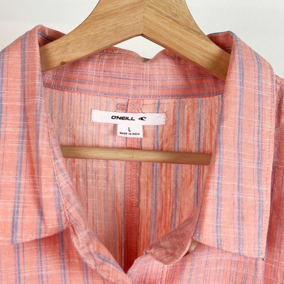 NWT O’Neill Doris Stripe Button Down Oversized Collared Shirt - Picture 6 of 9